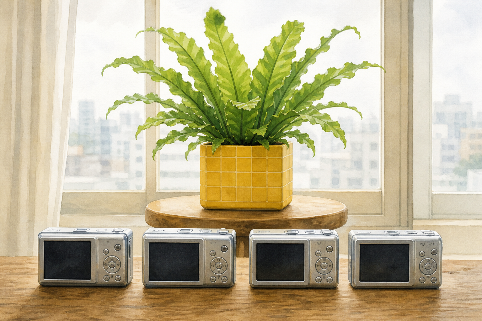 IXY DIGITAL 4台で同じ観葉植物を撮り比べる記事のアイキャッチ